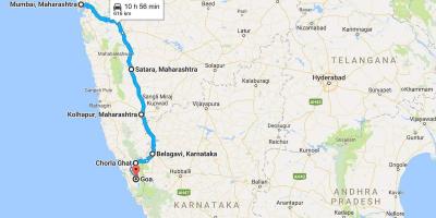 Mumbai, lai goa ceļu karte