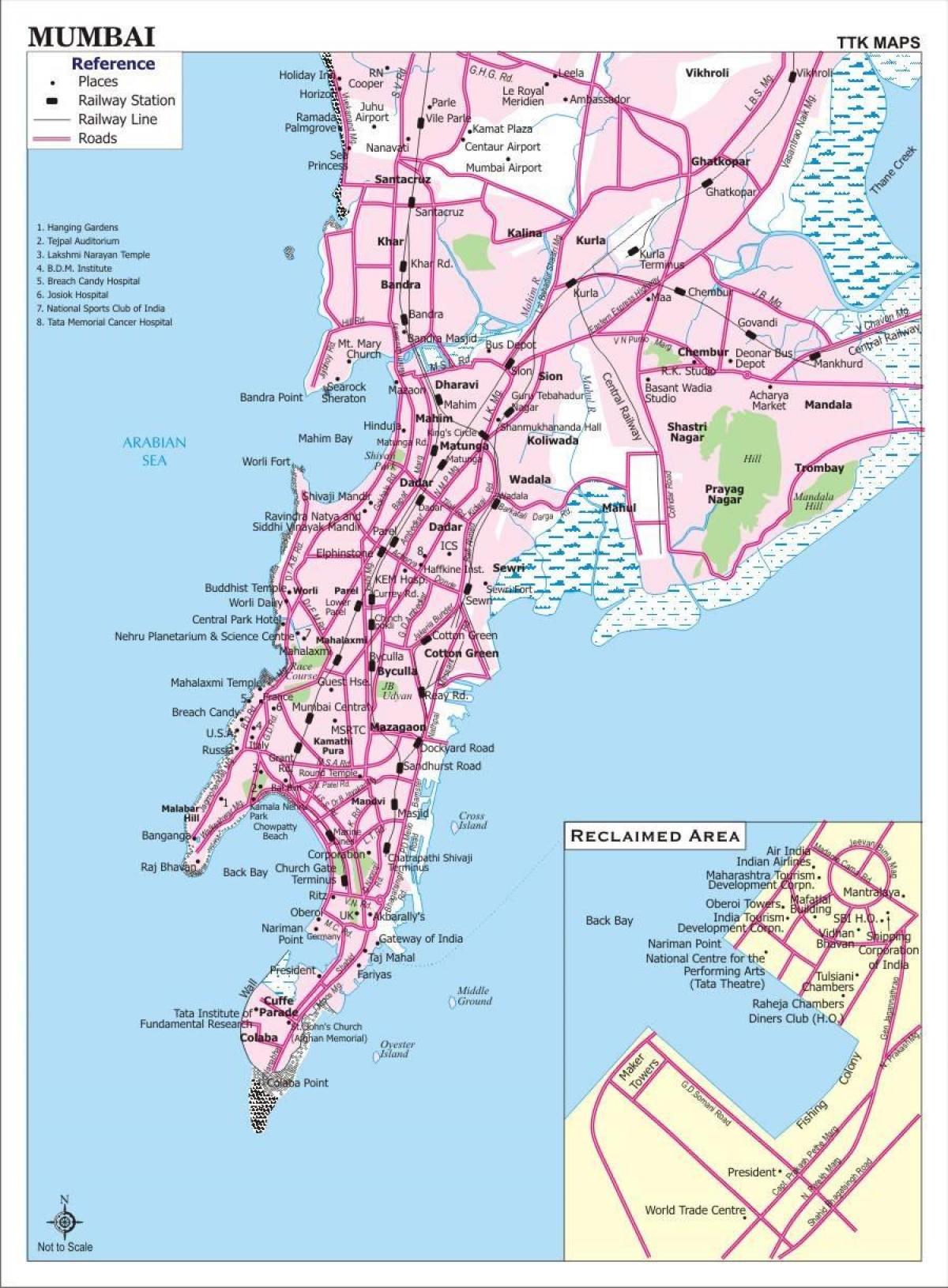 karte Bombeja pilsētas