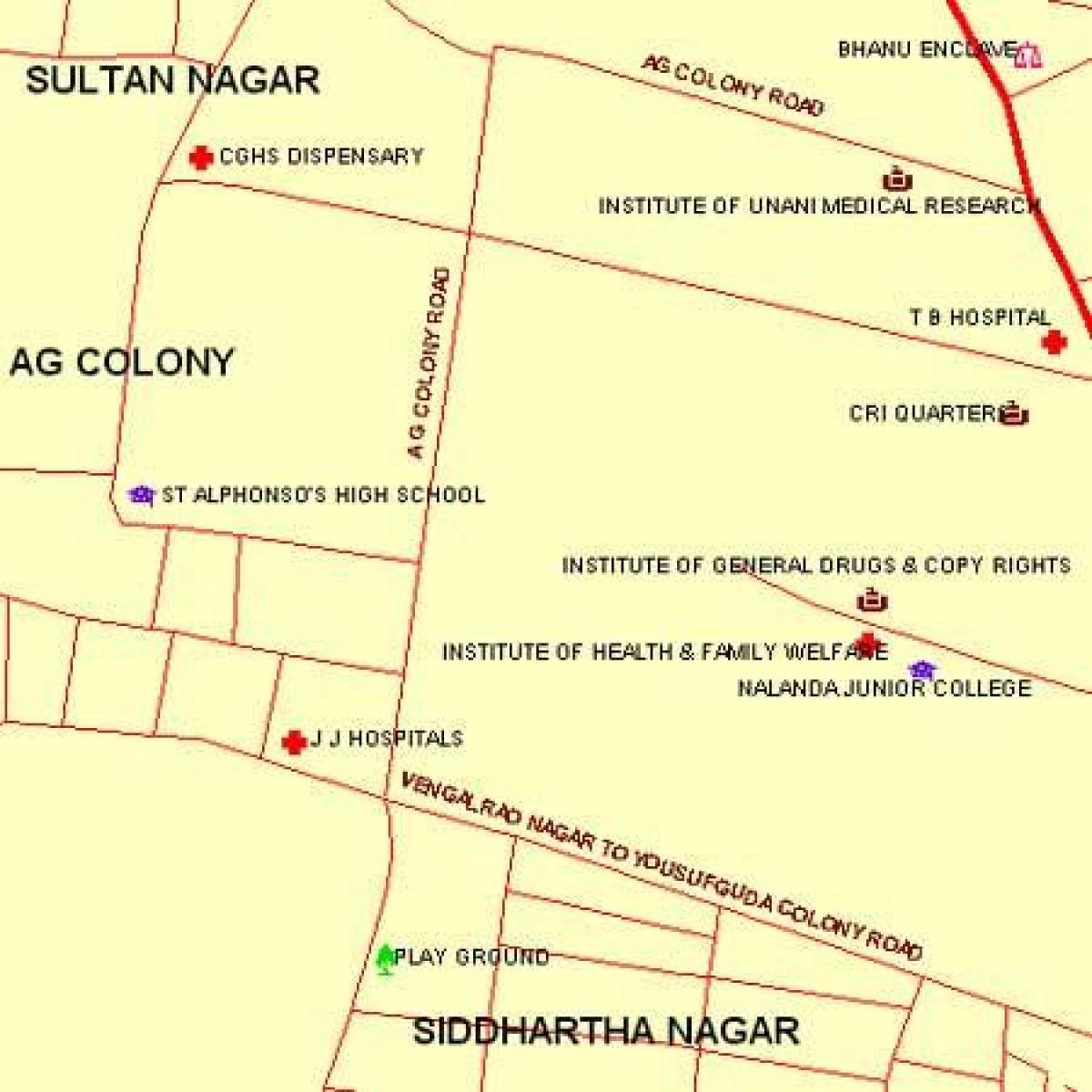 JJ Slimnīcu Mumbai karte
