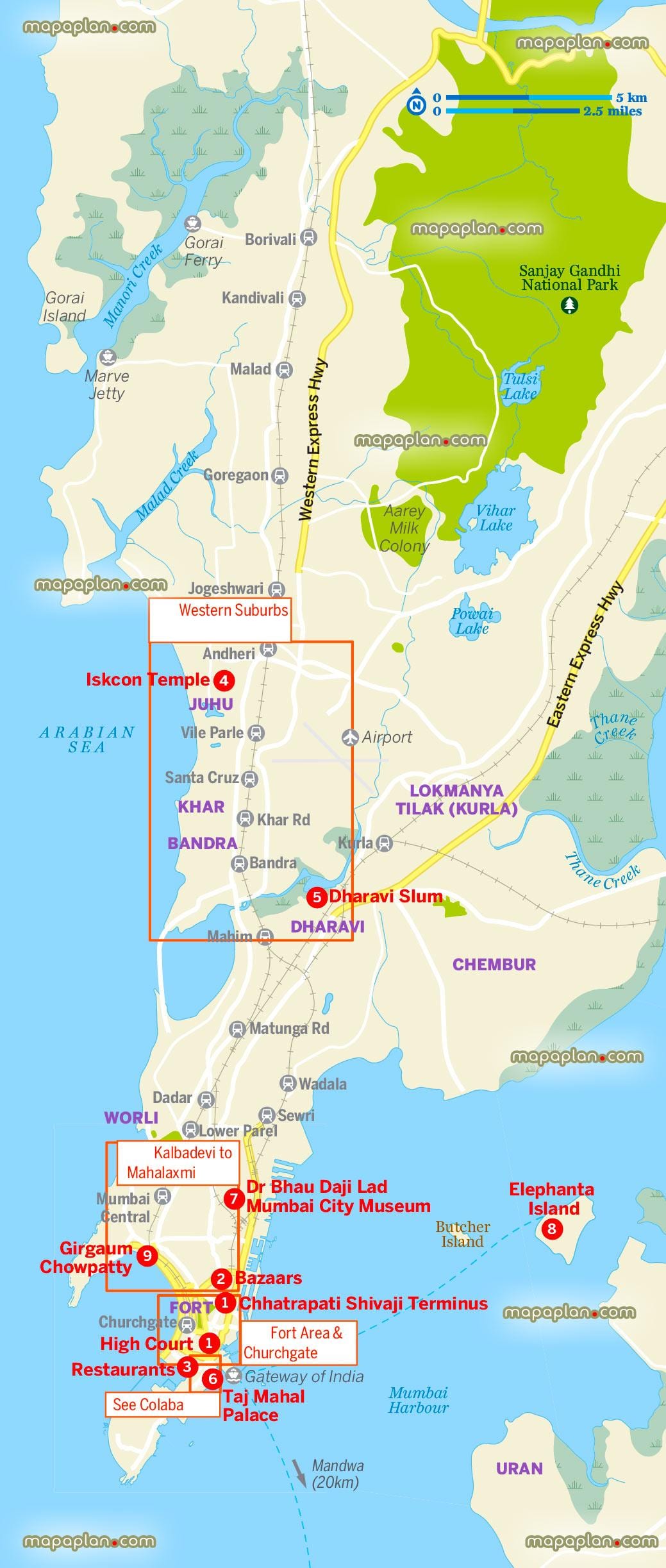 karte lielāku Mumbai