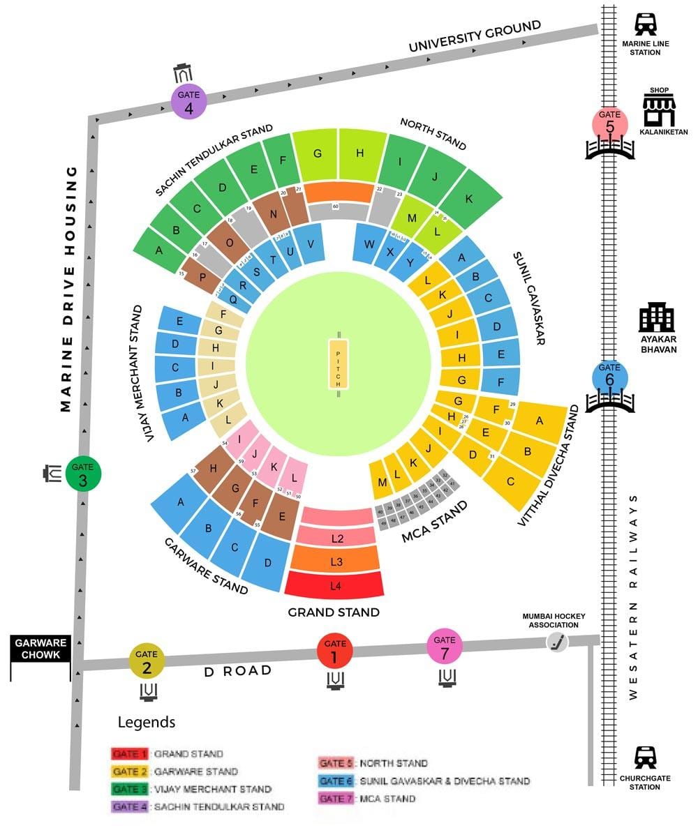 karte Wankhede stadions