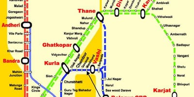 Mumbajas centrālā līnija staciju karte