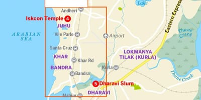 Karte lielāku Mumbai